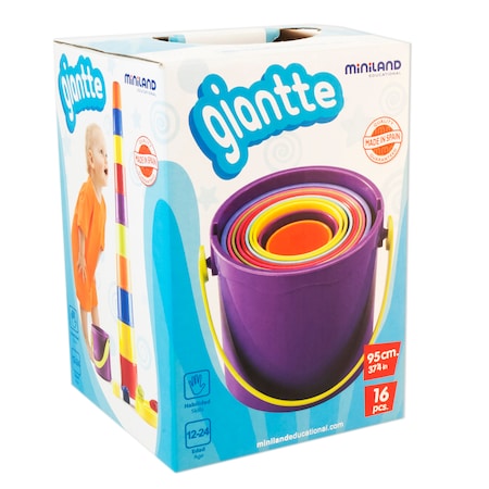 Miniland Educational Giantte Stacking and Nesting Game, 16 Pieces 5005097211